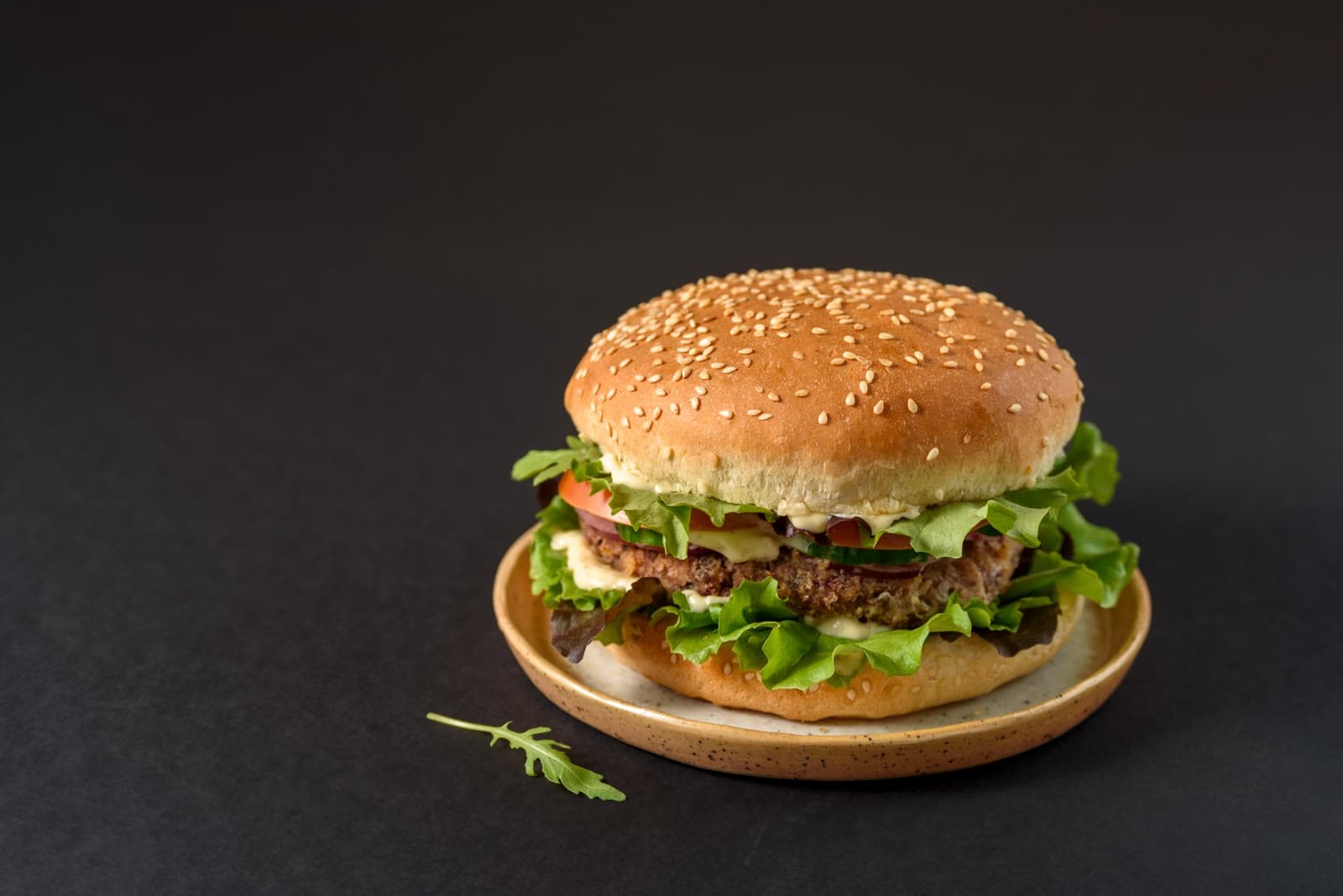 Burger with fresh vegetables